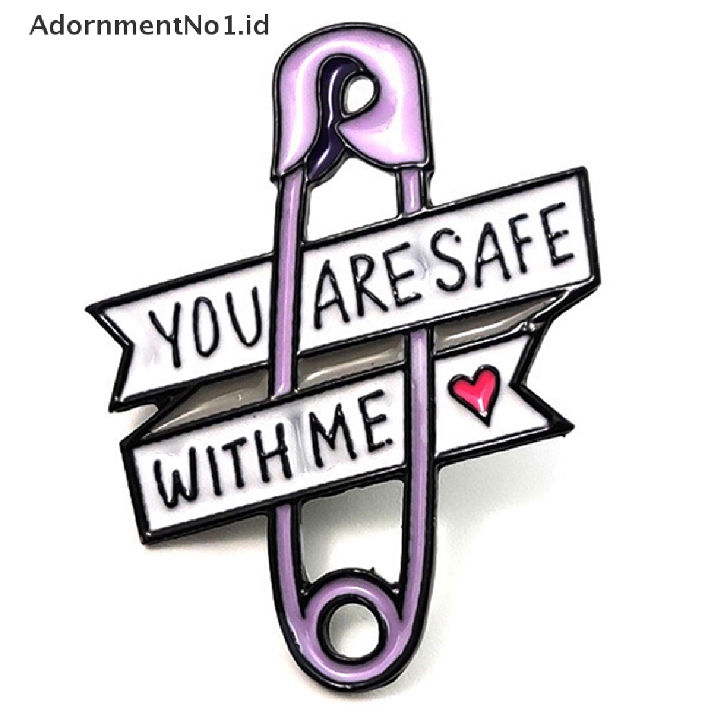 [AdornmentNo1] You Are Safe With Me Safety Pin Bros enamel Keras Kerah Pin Ransel Jaket Tas Aksesoris Pria Wanita Pasangan [ID]