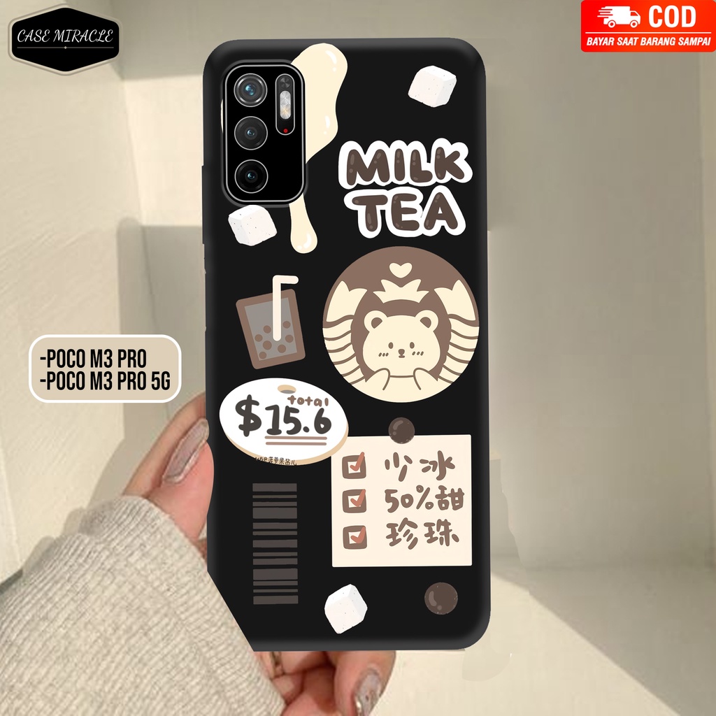 CM Case XIAOMI POCO M3 PRO Softcase Lentur Warna Hitam Macaron Protector Lensa Kamera Kaca  [ STRBAK