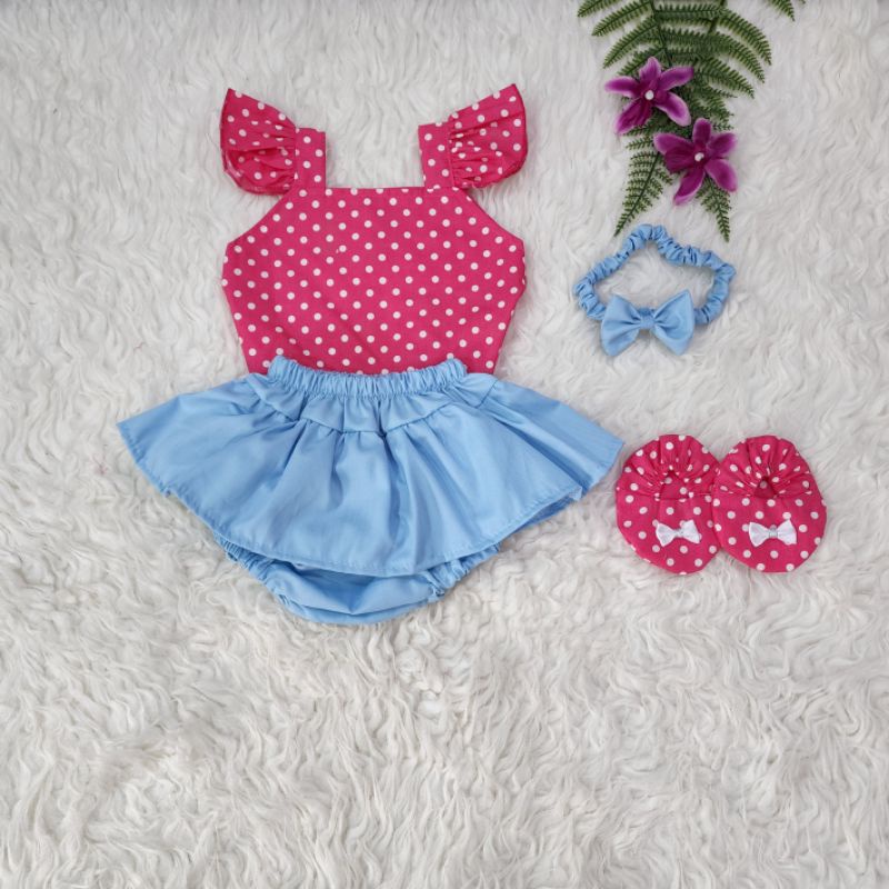 Baju bayi perempuan Set Celana Jumper komplit