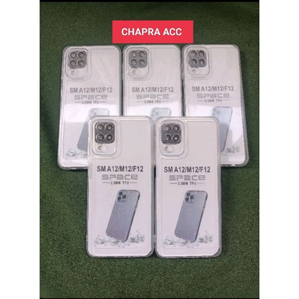 Softcase case slikon kondom bening type Hp Samsung A12 M12 clear bag pelindung camera kamera