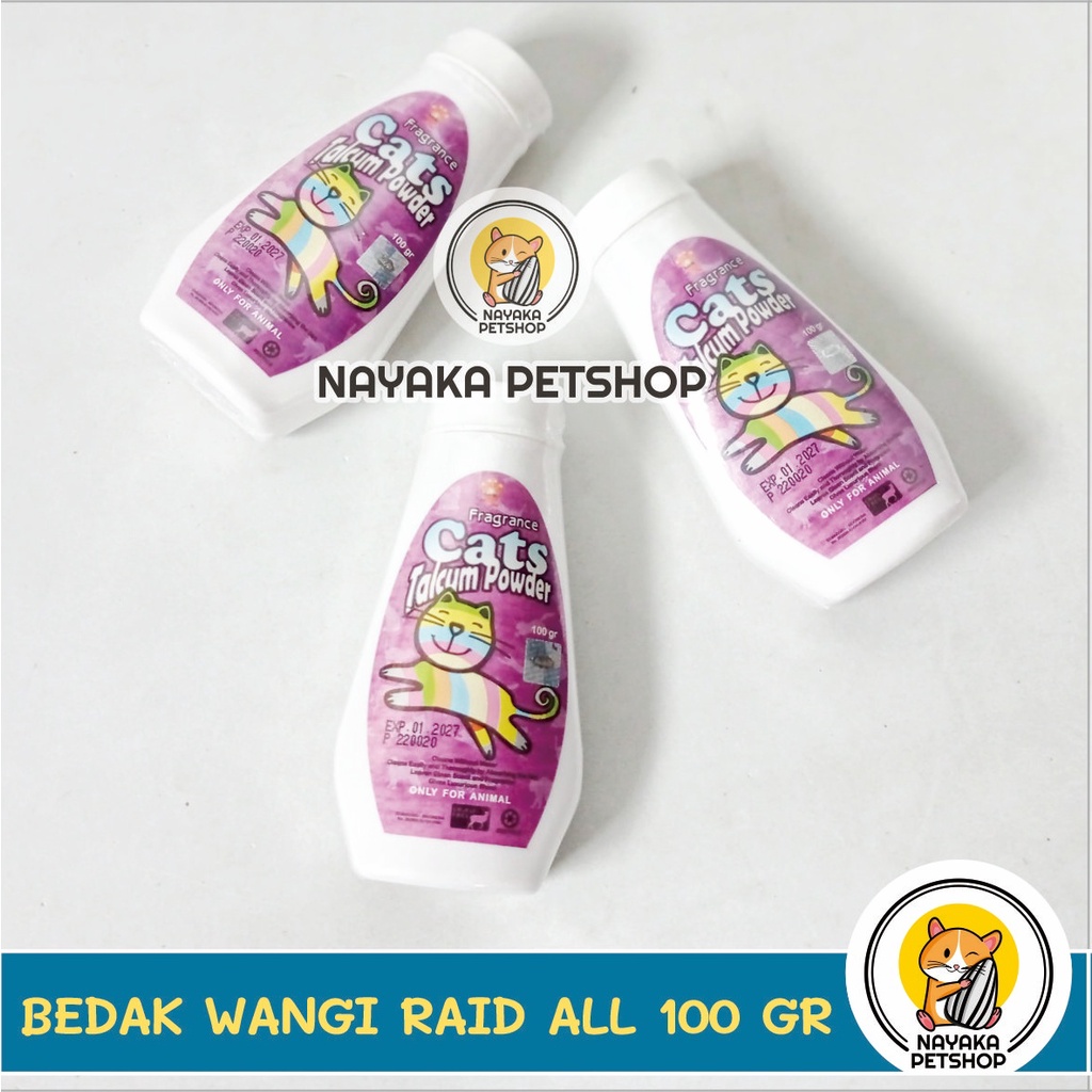 Bedak Wangi Hamster 100 gr Parfum Kucing Pewangi Hewan Cat Talcum Powder Fragrance Raid All