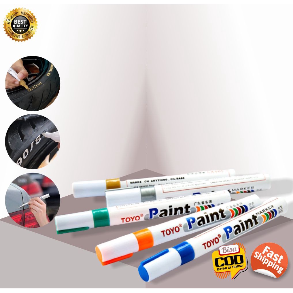 

TOYO Permanent Marker Flysea Paint Cat Spidol Ban Variasi Sepeda Motor Mobil Permanent