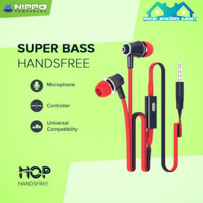 Handsfree HIPPO HOP Headset ORIGINAL super extra bass