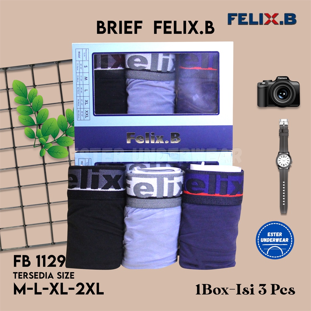 FELIX B Celana Dalam Pria FB 1129 1 Box Isi 3 Pcs