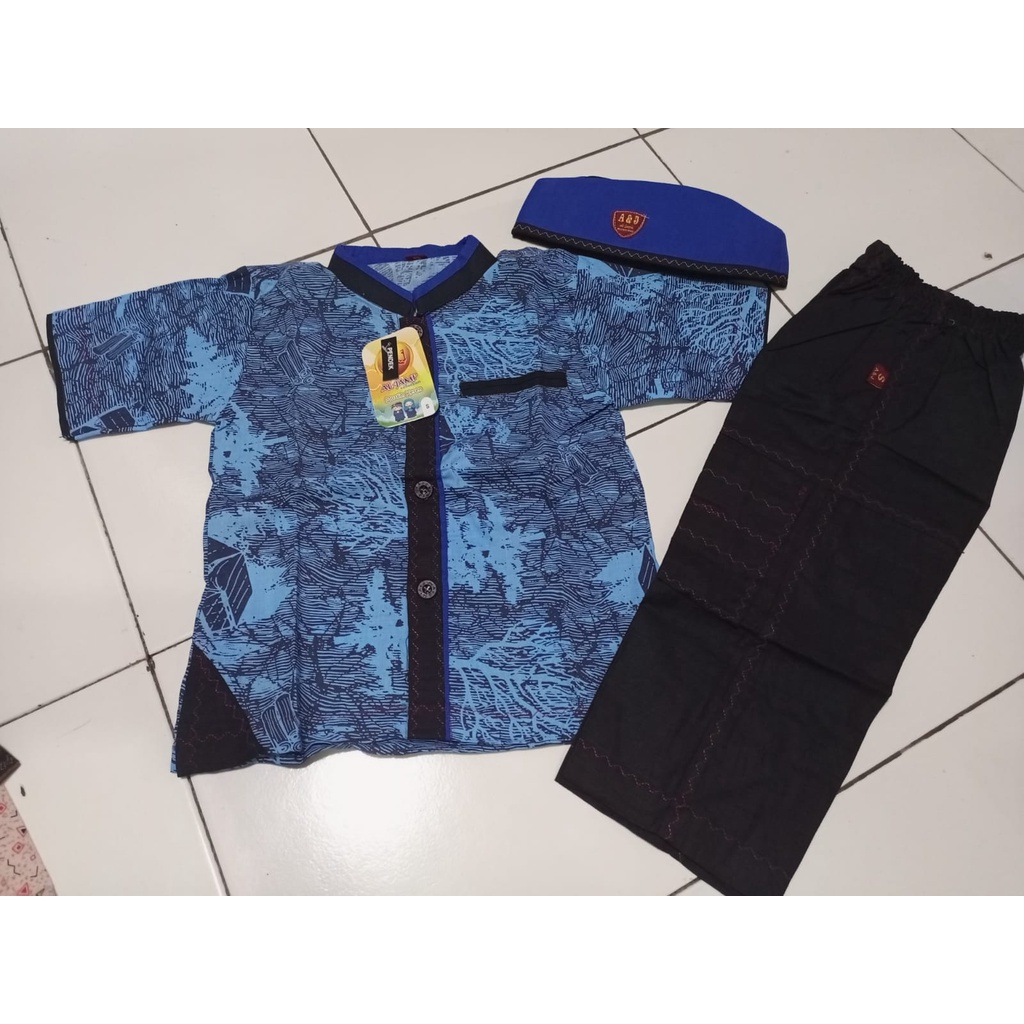 (BARU) Koko AJ lengan pendek Baju muslim anak laki-laki