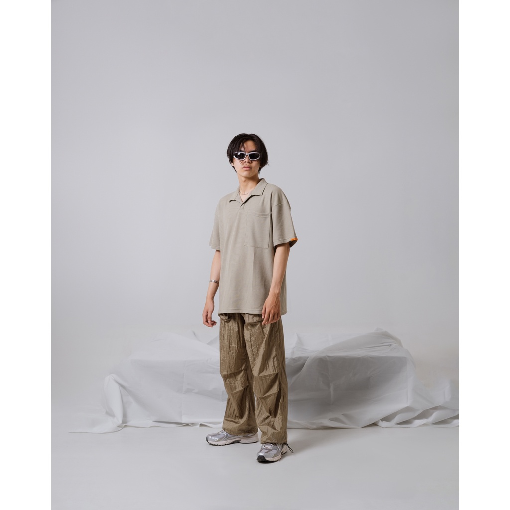 JAVAJONES Oversized Polo Waffle Nolan Matcha | Kaos Polo Pria Wanita