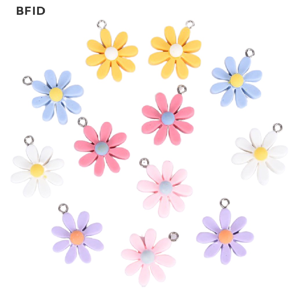 [BFID] 10pcs/set Resin Little Daisy Sun Flower Ch Liontin Membuat Perhiasan DIY Craft [ID]