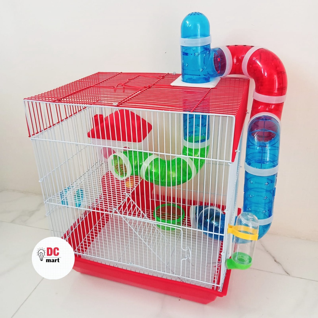 Kandang Hamster 2 susun tipe FUNTASTIC /HM-07/Villa Hewan Hamster / Rumah Hamster