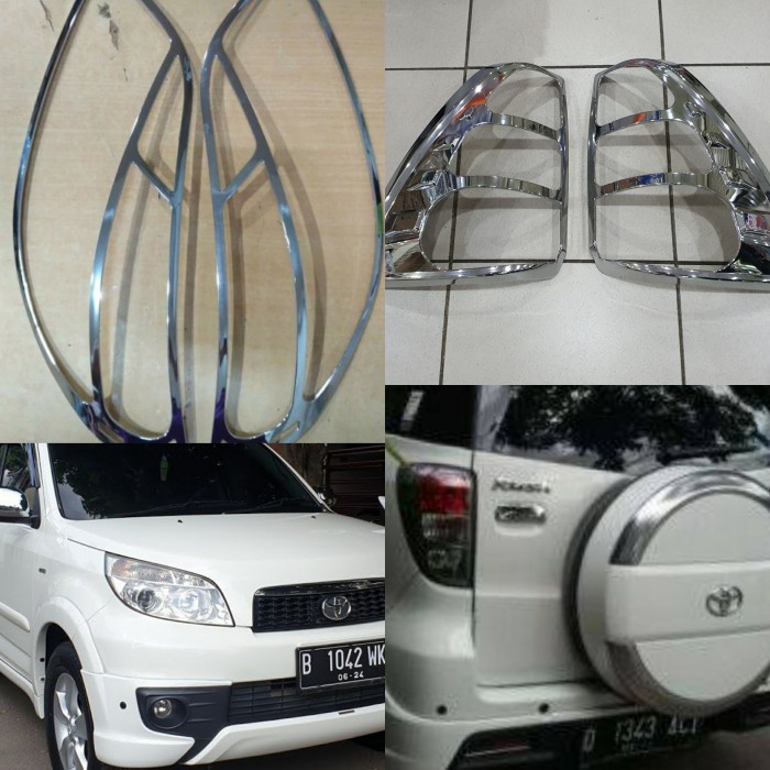 Paket garnish lampu chrome Rush/Terios new 2013-2014. Variasi Mobil