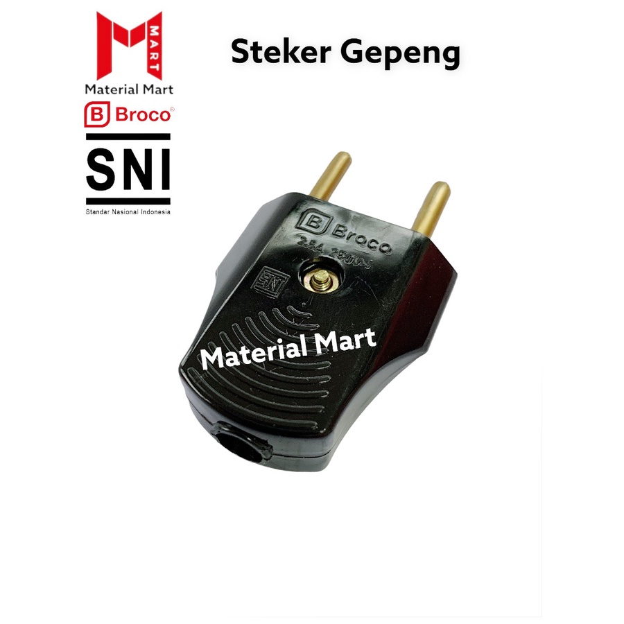 Steker Broco Gepeng SNI | Kontra Steker Gepeng Broco | Colokan Gepeng | Material Mart