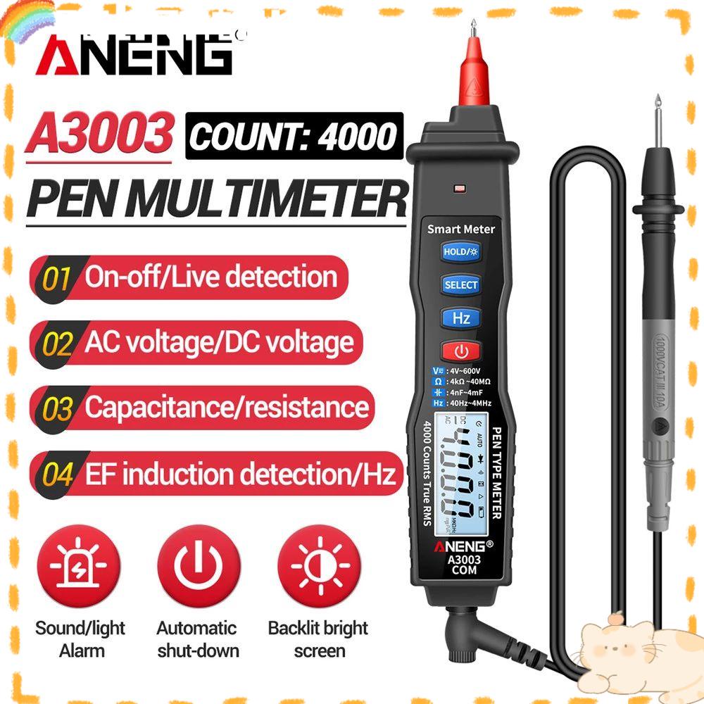 Solighter Digital Multimeter ANENG A3003 4000menghitung AC/DC Profesional Smart Meter