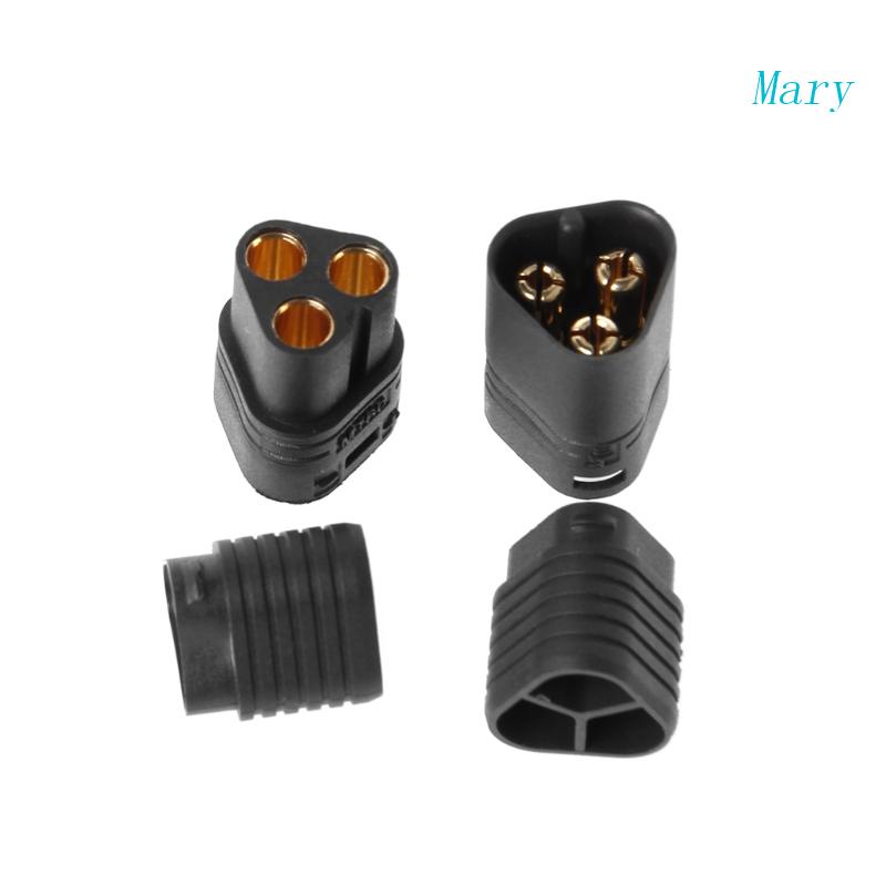 Mary 1pasang MT60 3.5mm 3pole Connector Plug Male &amp; Female Untuk RC ESC Ke Motor