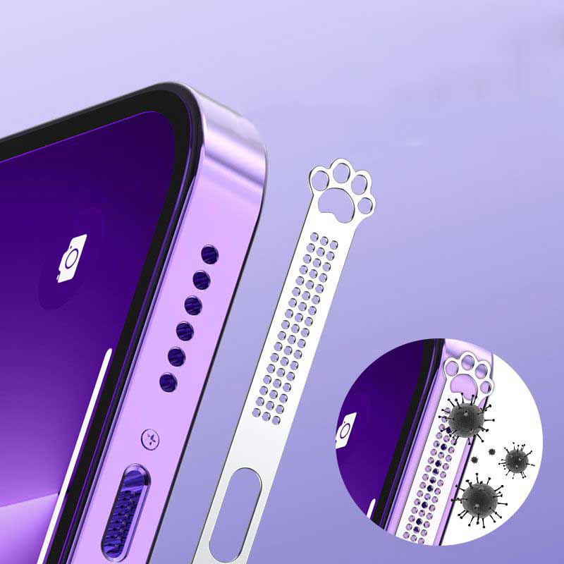 [Harga Grosir]Stiker Filter Debu Speaker Ponsel Desain Cakar Kucing Bahan Logam Untuk IPhine12 / 13 / 14 Series