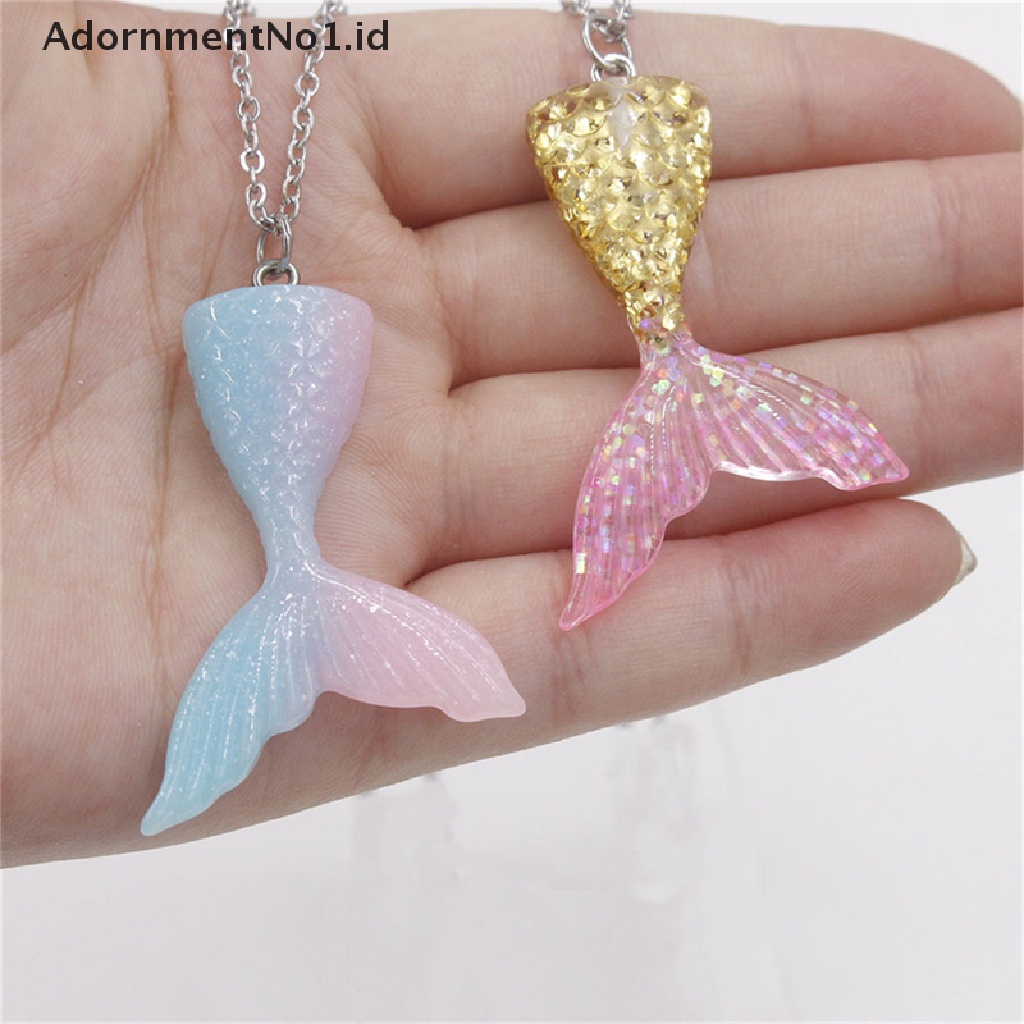 [AdornmentNo1] Kecantikan Mermaid Ekor Ikan Liontin Rantai Kalung Hadiah Untuk Pernikahan Baby Show Ulang Tahun Mermaid Hen Party [ID]