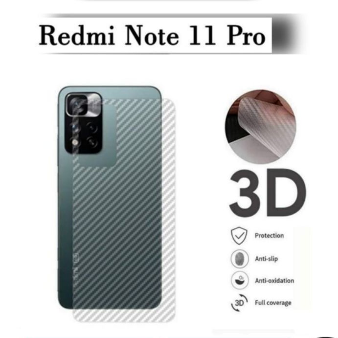 XIAOMI REDMI NOTE 11 NOTE 11 PRO ANTI GORES SKIN KARBON BELAKANG SCREEN GUARD PROTECTOR ANTI JAMUR