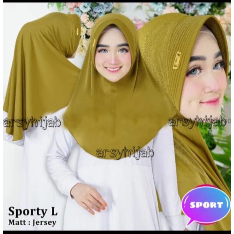 hijab sport premium ukuran L / kerudung olahraga / jilbab sporty