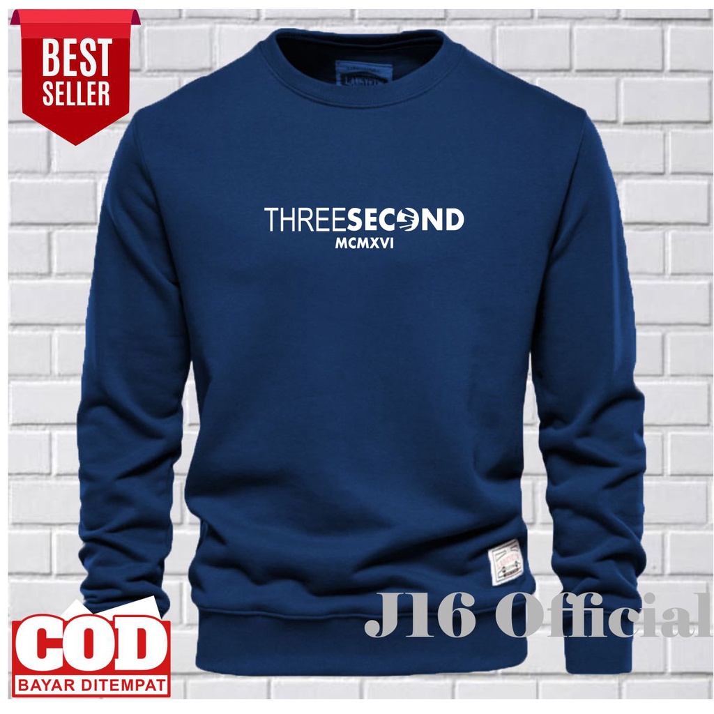 3SECOND CREWNECK Jaket Distro Sweater Oblong Pria Wanita FLEECE TEBAL PREMIUM