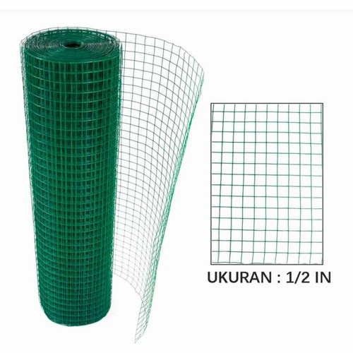 RAM LOKET HIJAU 1/2 //KAWAT HIJAU // AYAKAN KAWAT PVC 1 ROL PER ROLL