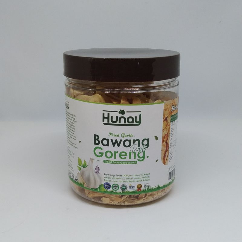 

Bawang putih goreng Hunay Toples 150 gram | 100% tanpa bahan pengawet, kualitas premium dan Halal