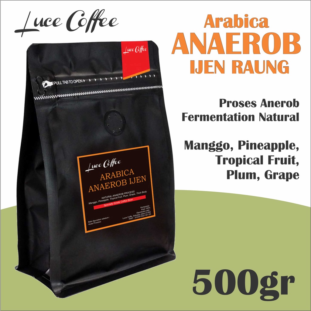

Luce Coffee, Kopi Arabica anaerob Ijen Raung 500gr - Biji atau Bubuk