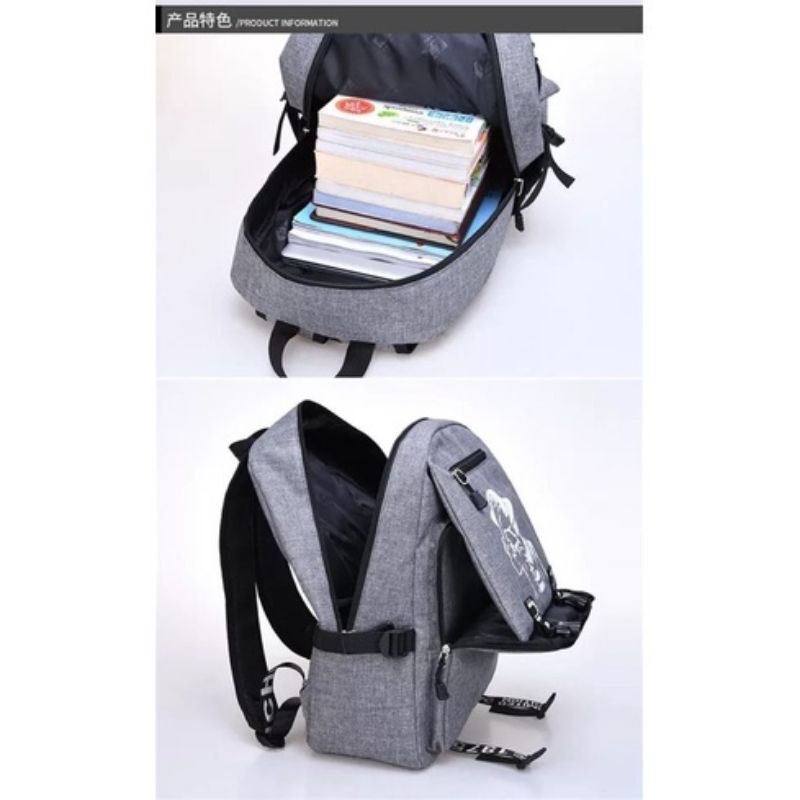 Ransel Pria Fashion Anime Model Terbaru 2023 Tas Sekolah Remaja Siswa Menengah Berkalualitas
