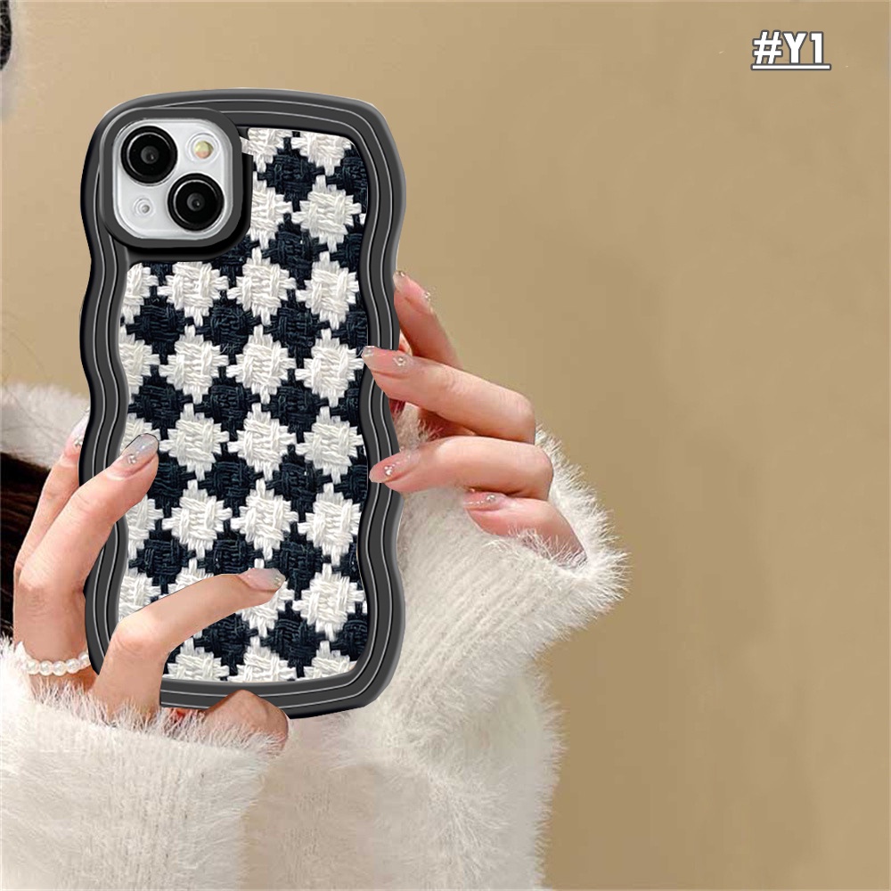 Oppo A17 A17k A57 A77S A16 A16K A16E A15 A5s A55 A95 A96 A94 A76 A12 A54 A7 A53 A3s A31 A52 A92 F9 F11 Reno5 Soft Case Embossed Motif Bunga Diamond Check Wavy Edge Clear Cover
