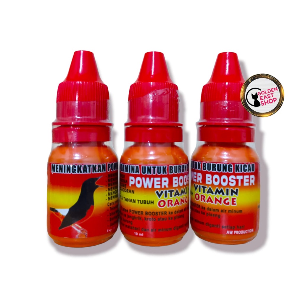 VITAMIN POWER BOOSTER 10ML VIT ORANGE VITAMIN PENGGACOR BURUNG MURAI BATU KACER C IJO CENDET
