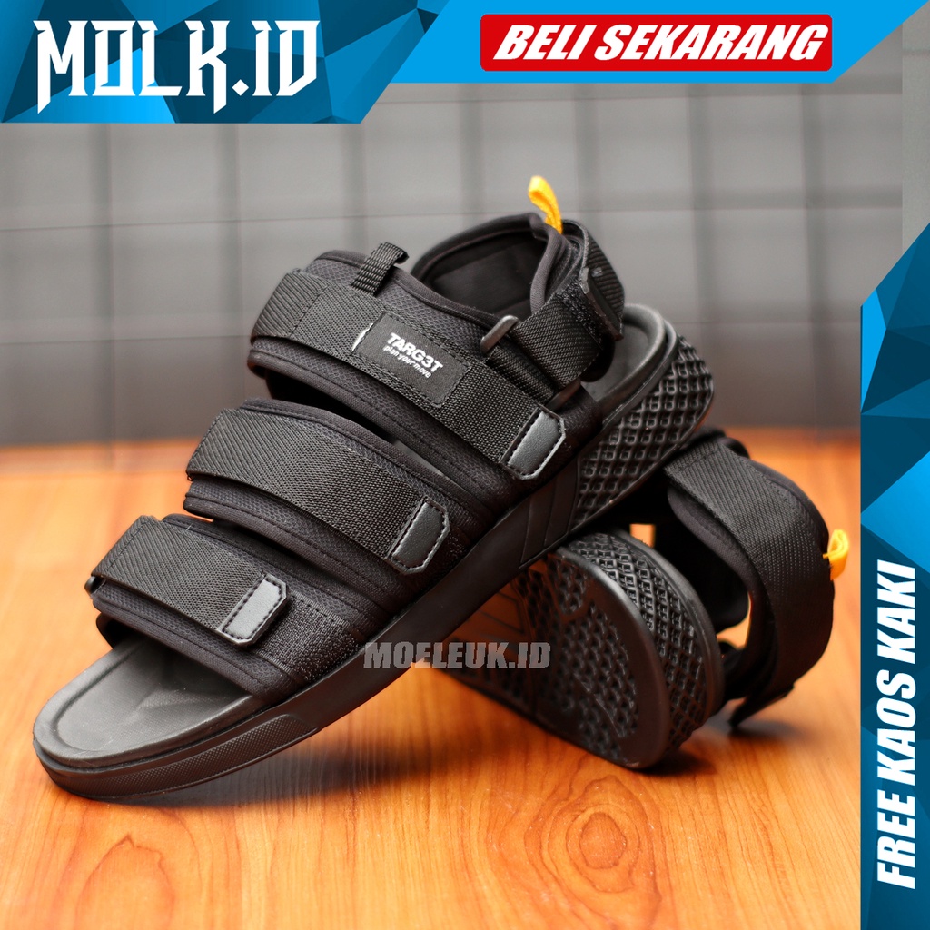 MOLK Sendal Kasual Pria Sendal Pria Hitam Original Sandal Gunung Simple Trendy Kekinian Main Gaya ANTI sLIP Murah