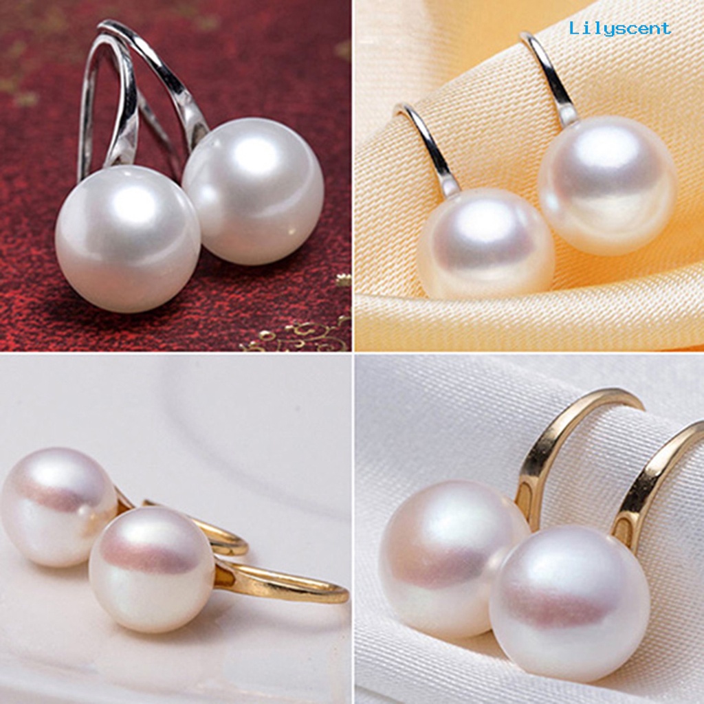 [LS] Anting Kait Elegan Mudah Senada Compact Faux Pearl Women Jewelry Untuk Belanja Pacaran