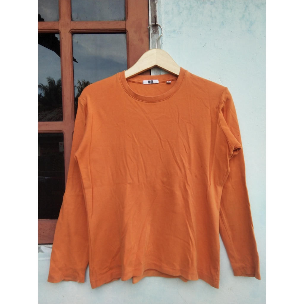 KAOS UNIQLO POLOS LENGAN PANJANG MURAH SECOND