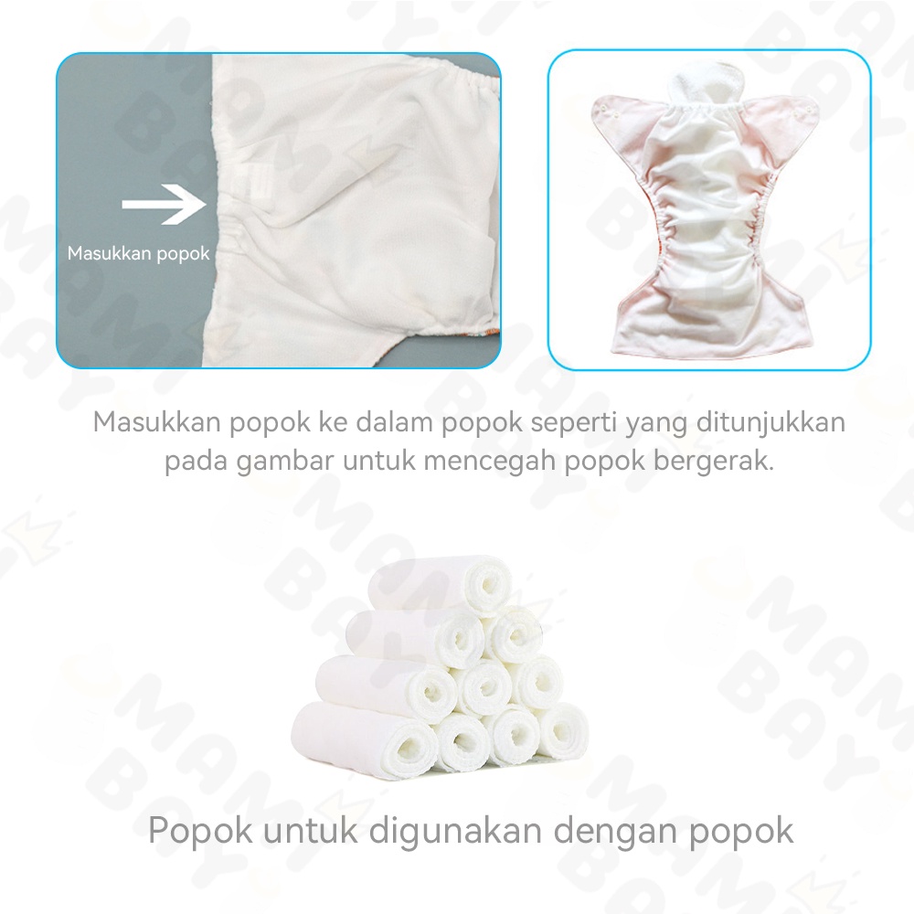 Mamibayi Popok Kain Celana Bayi Training Pants Anak Kancing Cloth Diaper Clodi Bayi Dapat Dicuci