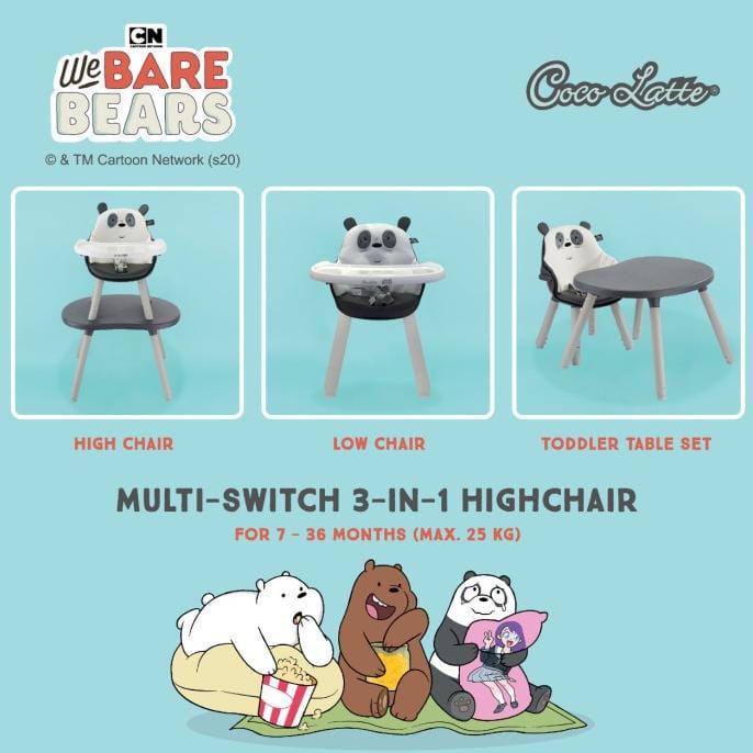 Cocolatte High Chair Multi Switch We Bare Bears 3In1 - Kursi Makan ( H/CCL-23296 )