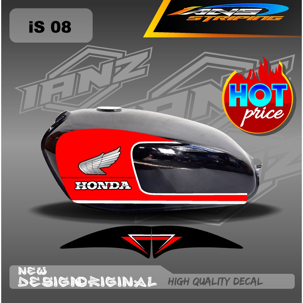 STIKER STRIPING CB 100 STANDART / STIKER CB 100 CUSTOM HOLOGRAM DAN NON HOLOGRAM IS08