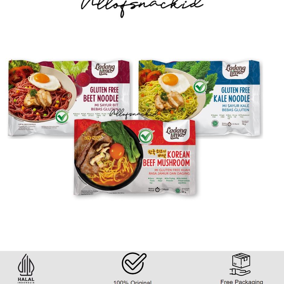 

⚡COD⚡ Ladang Lima - Veggie Noodle - Gluten Free - Mie Mocaf Sehat - 76gr
