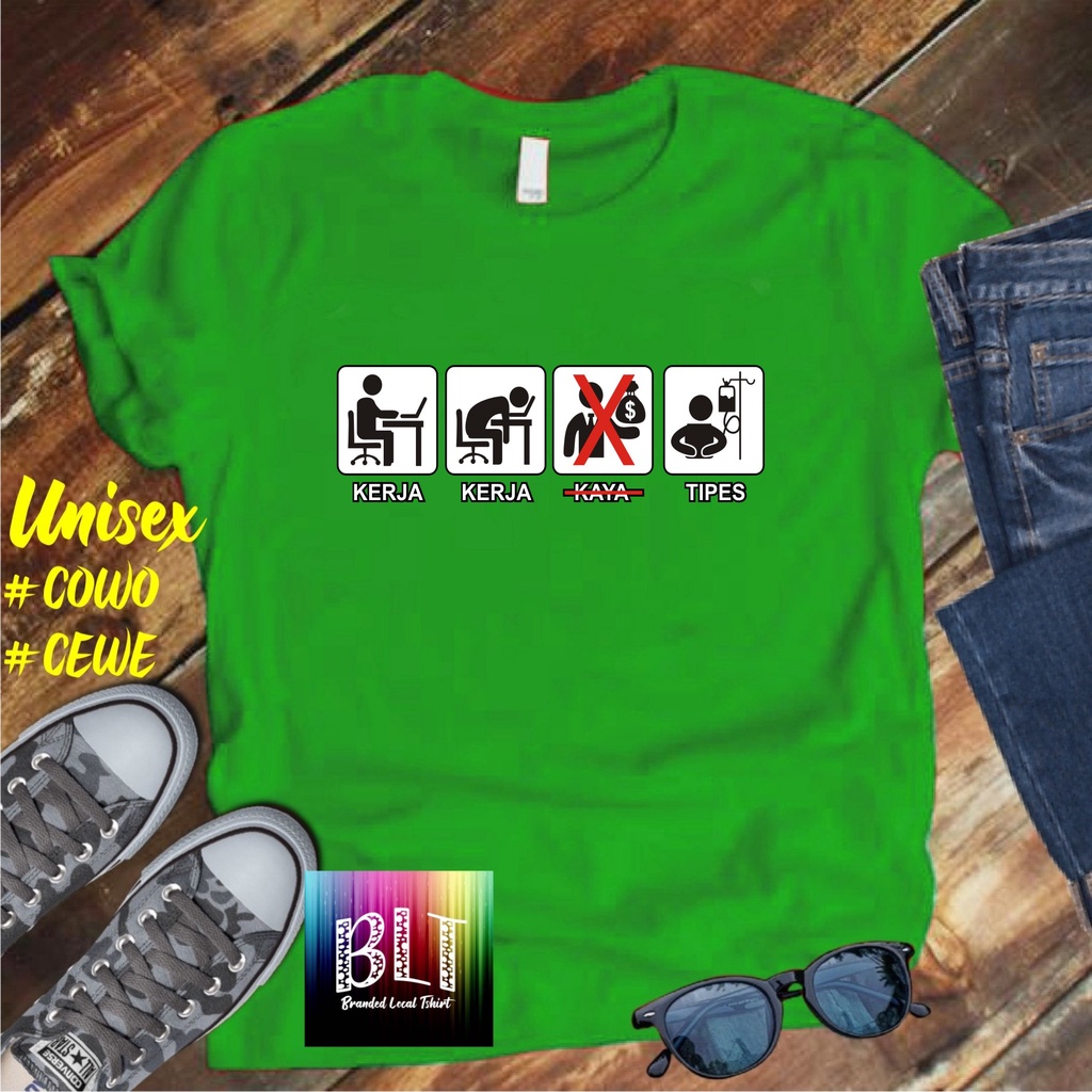 Cod Diskon Promo Gratis Ongkir/Kaos DTF KERJA TIPES/Kaos Terlaris Kualitas Terjamin Kaos Pria Distro /Kaos Murah Kaos katun/Pakaian Pria  Pakaian Wanita Kaos Viral/Best Seller