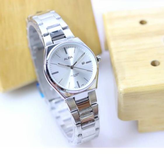 Discount | TD4 | Jam tangan wanita Alba classic GW-272HC balok rantai tanggal aktif free box