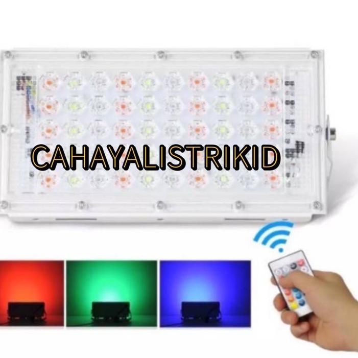 Discount | FG2 | LAMPU SOROT LED RGB 50W 220V ANTI AIR WARNA WARNI LED SOROT RGB REMOT 50WATT
