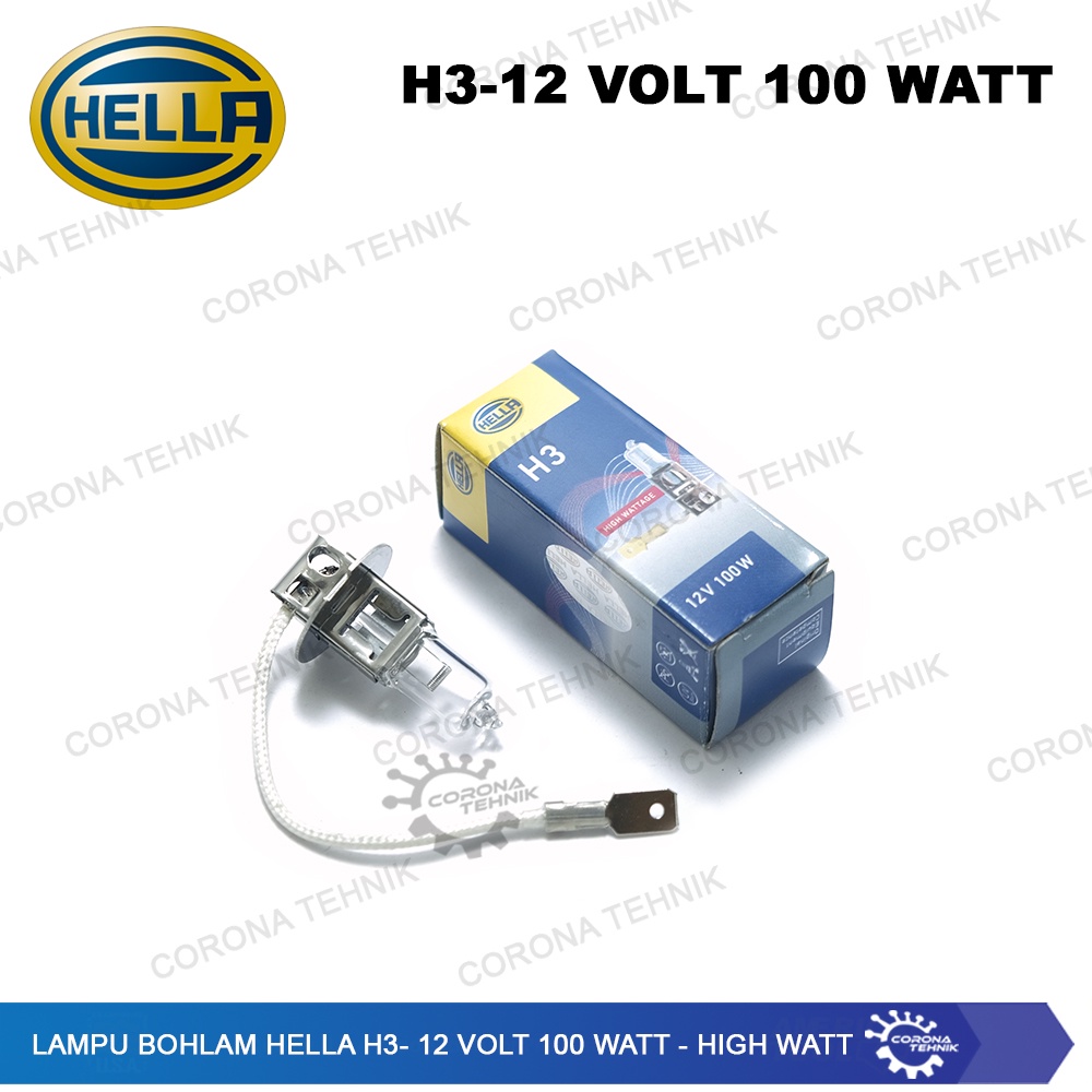 H3 - 12 Volt 100 Watt - High Watt Lampu Bohlam Hella