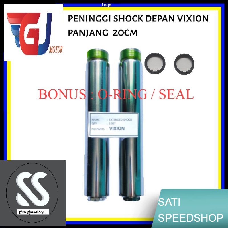 peninggi sambungan shock shok skok depan VIXION / SCORPIO panjang 20cm