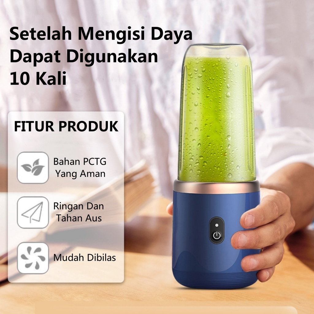 COD Blender Portable Mini Juicer 6 Mata Pisau Blander Jus Buah Port Charger USB Electric Blender Kapsul