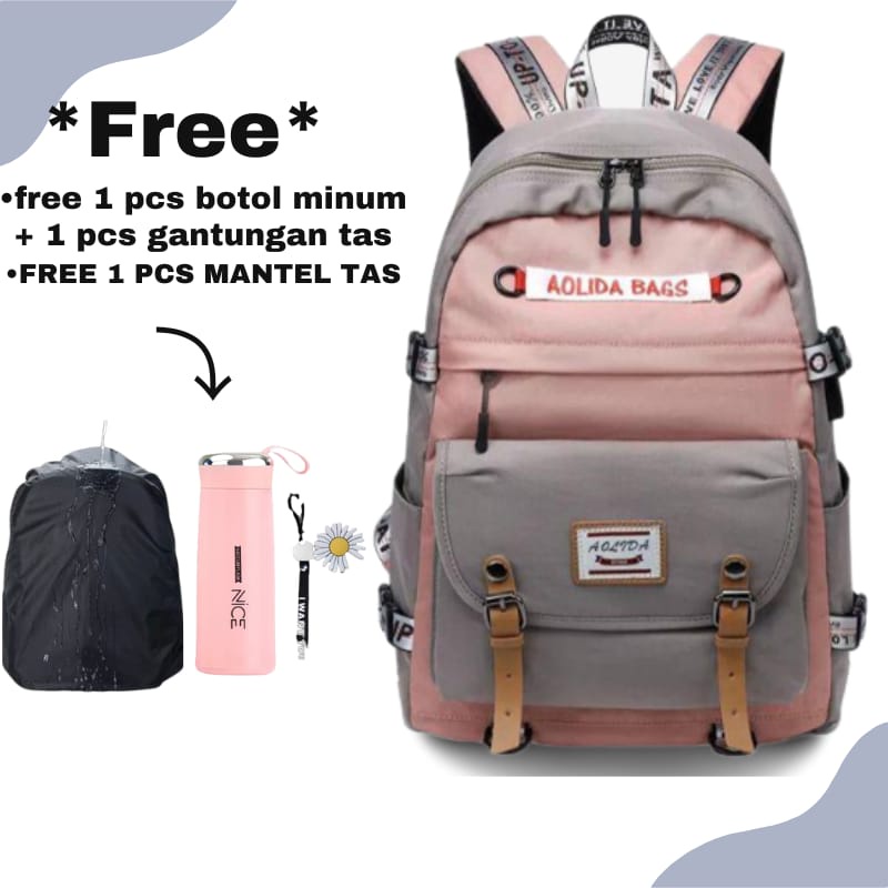 Raja - Fashion Women Aolida Bagpack Famela KPop /Tas Sekolah Wanita / Laki laki Backpack Anak Perempuan Ransel SD SMP SMA Keren