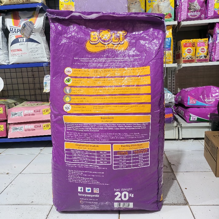 EXPEDISI Makanan Kucing Bolt Ikan Tuna Flavour Kemasan 20KG