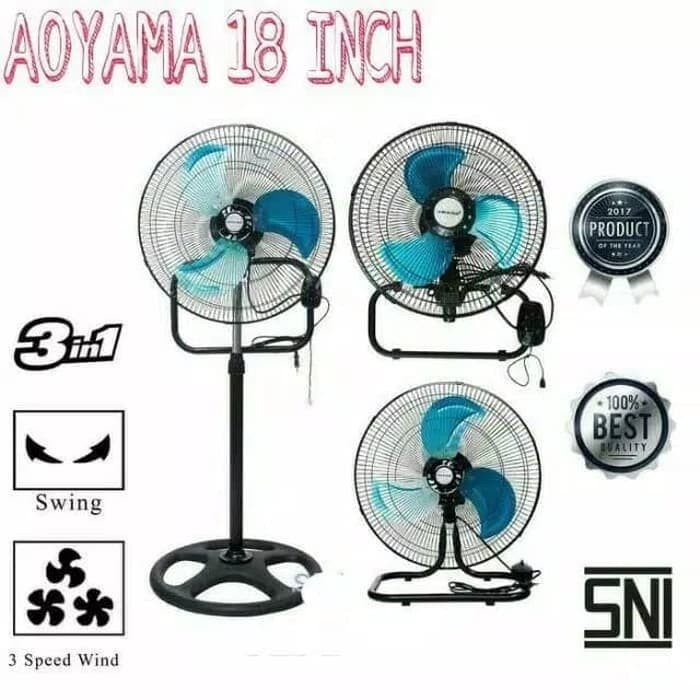 Kipa Aoyama Kipas Angin Berdiri Besi 3 In 1 Tornado Fan 18 Inch
