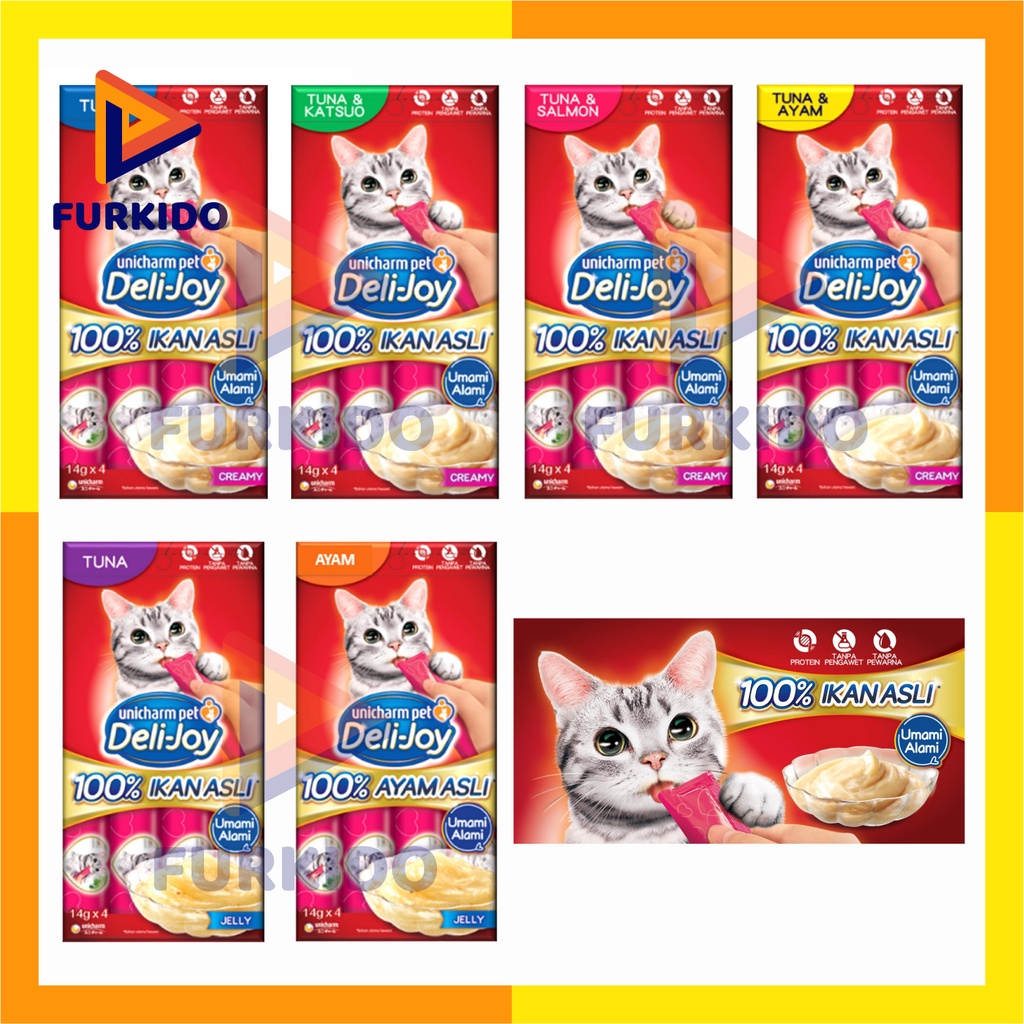 Deli-Joy Creamy 14 Gram x 4 Pcs / Snack Kucing Creamy