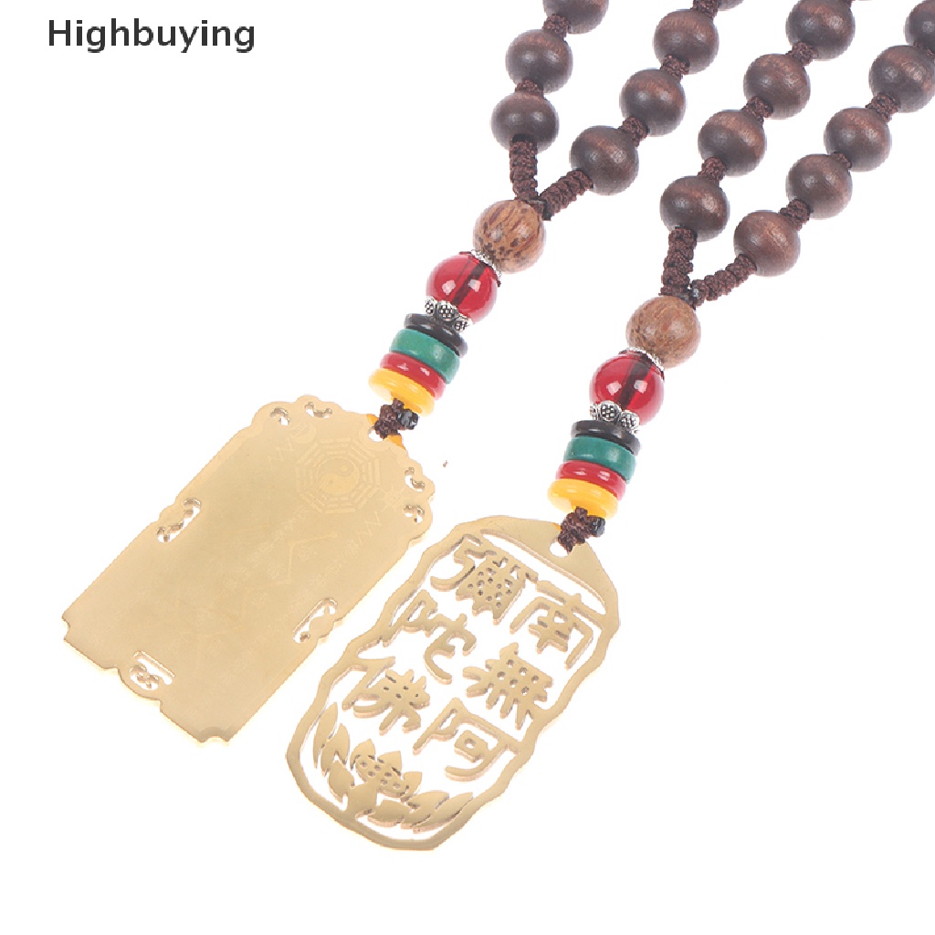 Hbid Wanita Pria Retro Yoga Beads Necklace Natural Sandal Budha Buddha Necklace Glory