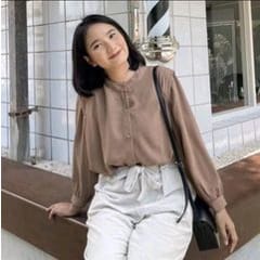 Baju Atasan Wanita Terbaru Kemeja Polos Wanita Moana Blouse Lengan Balon Bahan Crinkle AirFlow