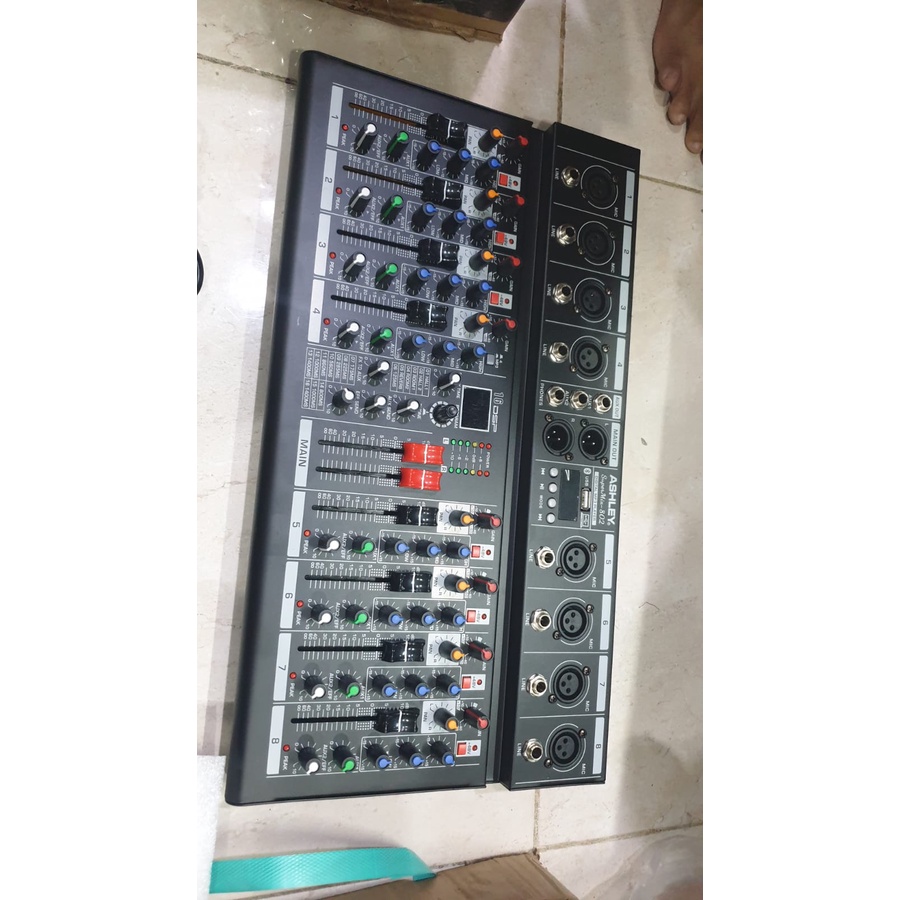ashley mixer supermix 802 mx802 8 channel dsp usb led display