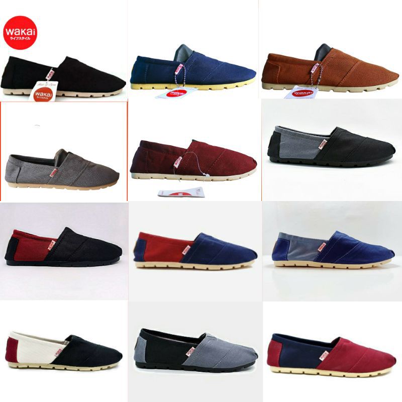 [PROMO] Sepatu Wakai pria-wanita/Sepatu slip on [TERMURAH] Sepatu santai. grade original