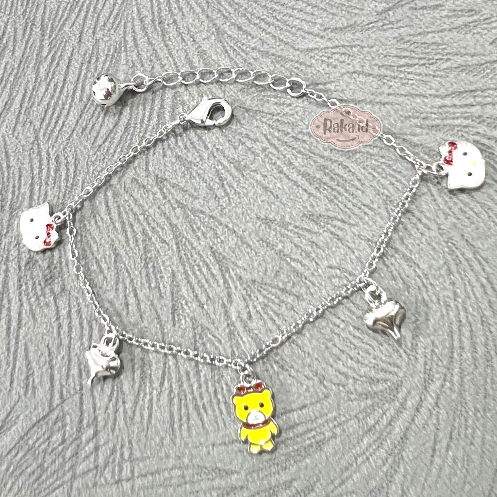 Gelang Anak Perempuan Gelang Tangan Anak Rantai Motif Kitty Bear Perhiasan Anak 1237