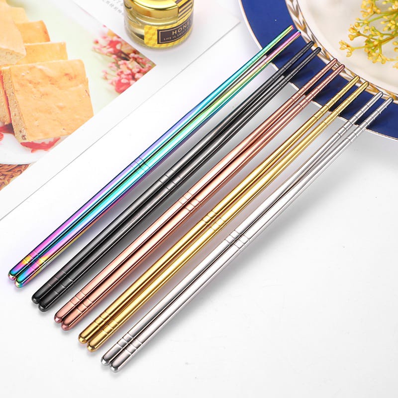 Alibaba1688 Sumpit Stainless Steel Anti Karat Sumpit Korea Ukuran 23 CM